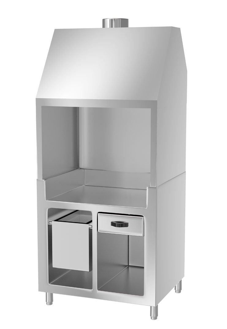 Intermediate bench for wood coal grill - Stainless Steel - 1,0 m