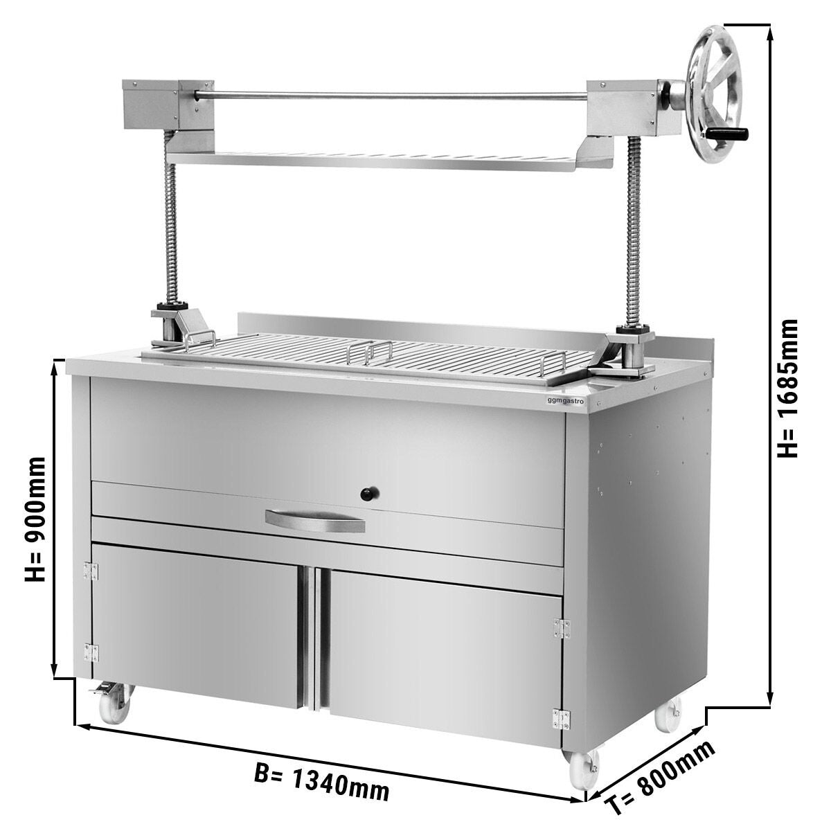 Coal Grill -1340mm - Liftli & 1 drawer