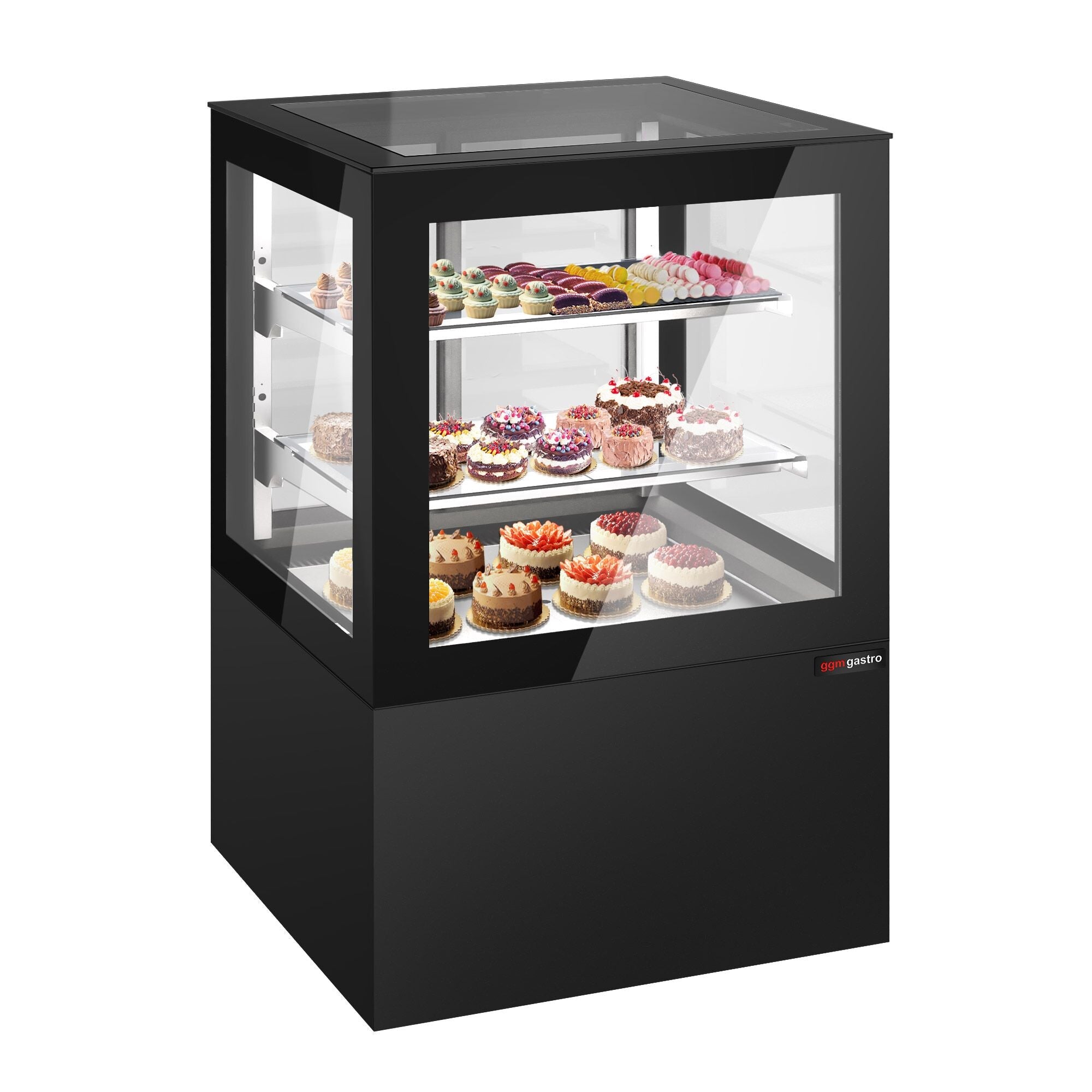 Cake display cabinet - 810mm - LED lighting & 2 shelves