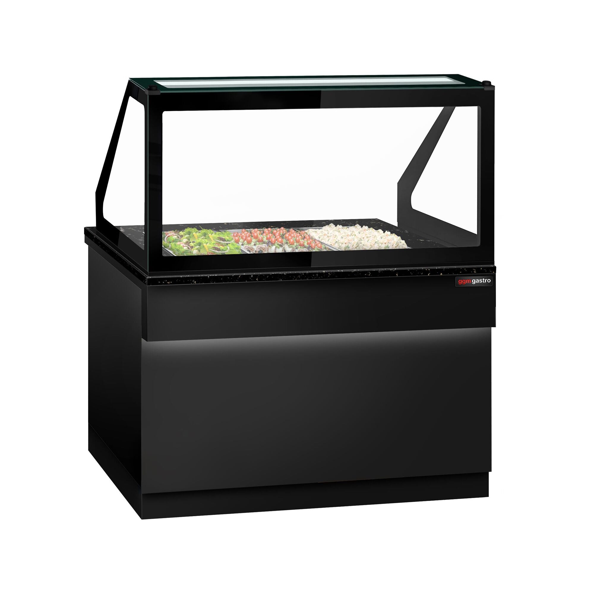 SALADET TORONTO- 1250mm - 2 -door -3x GN 1/1 - Black Front Panel - Black Granite Working Call