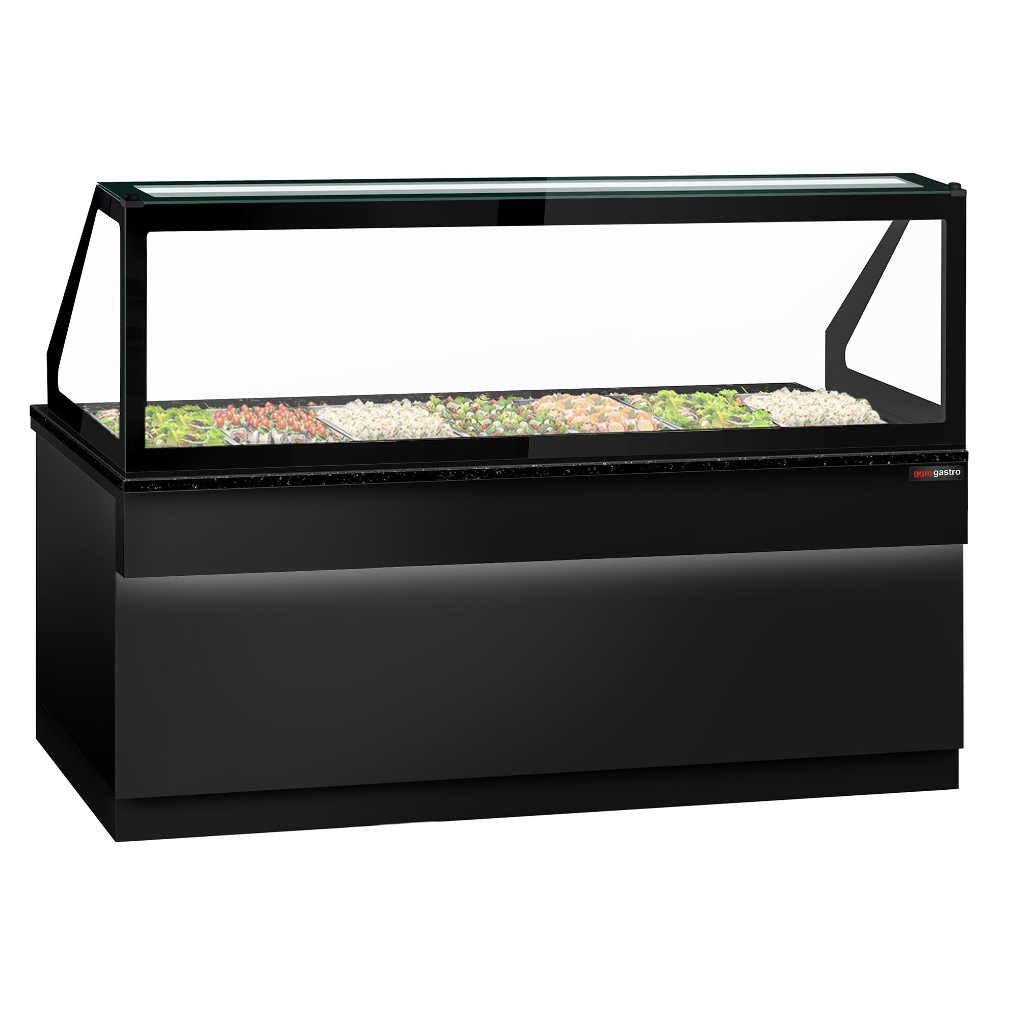 SALADET TORONTO- 2550mm - 4 -door -6x GN 1/1 - Black Front Panel - Black Granite Working Call