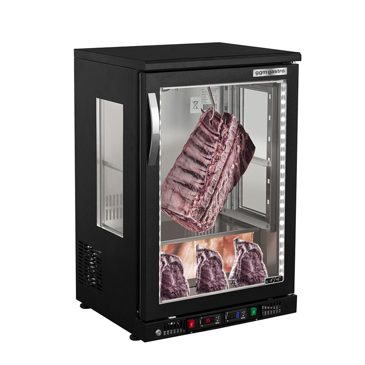 Meat Matting Cabinet 0.59 m - 1 Glass Door - Black